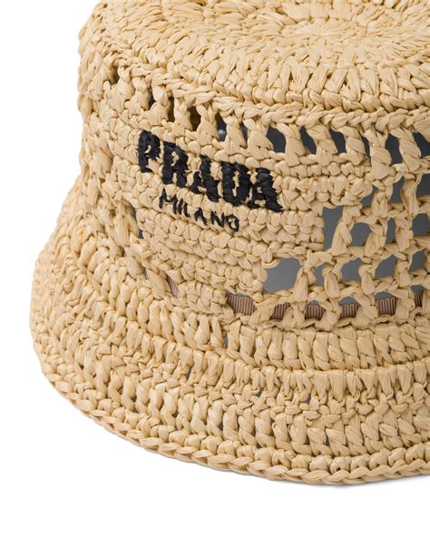 prada raffia hat|used prada bucket hat.